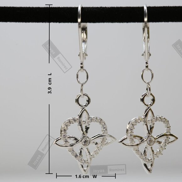 Mystic Knot & Heart Earrings in .925 Sterling Silver • Symbolic Feminine Design. - Picture 5 of 6